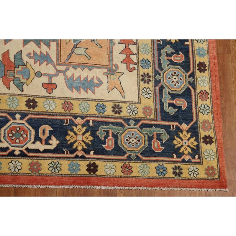 Vegetable Dye Heriz Serapi Oriental Area Rug Handmade Wool Carpet - 9'2" x 11'11"