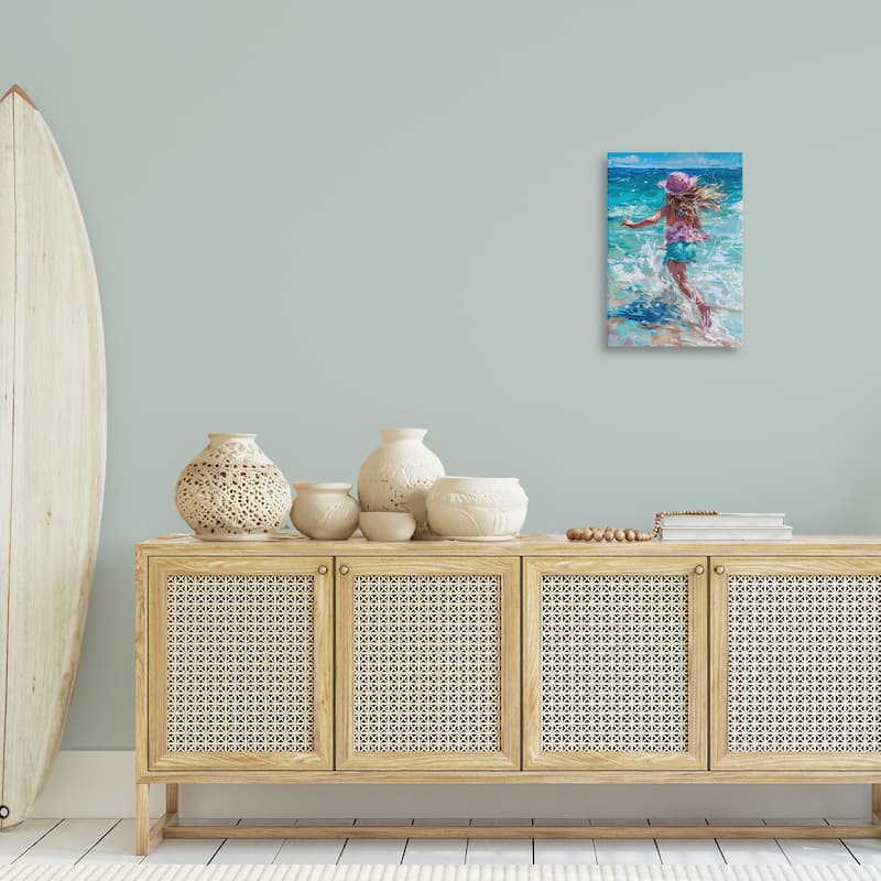 Stupell Summer Beach Fun Girl Canvas Wall Art Design By LSR Design Studio