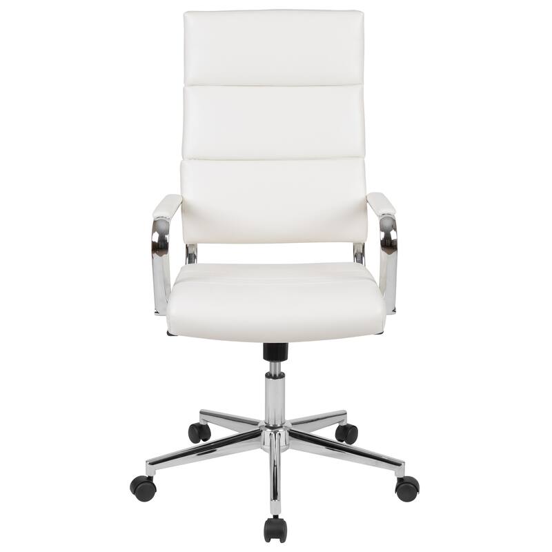 High Back LeatherSoft Contemporary Panel Executive Swivel Office Chair