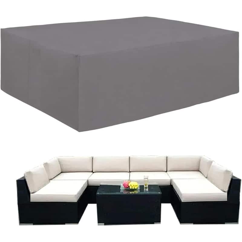 Outdoor Sectional Cover Heavy-Duty Waterproof Anti-UV Furniture Protector - 128"x84"x28"