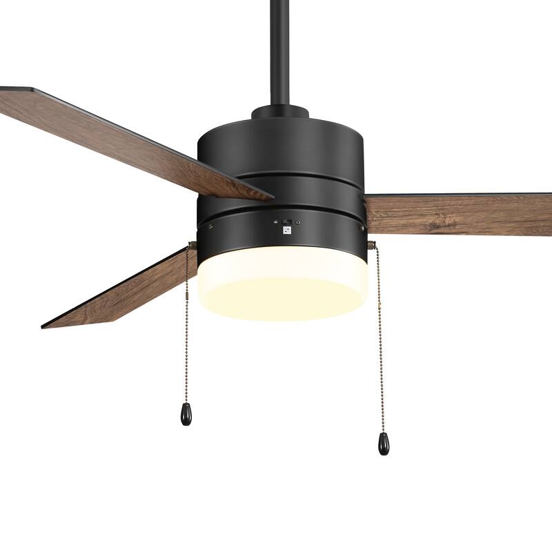 52" Traditonal Ceiling Fan with Light and Pull Chain (3 Reversible Blades)