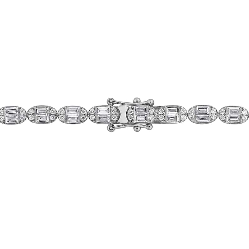 Miadora 14k White Gold Diamond Tennis Bracelet 1 1/3 to 6 1/10ct TDW