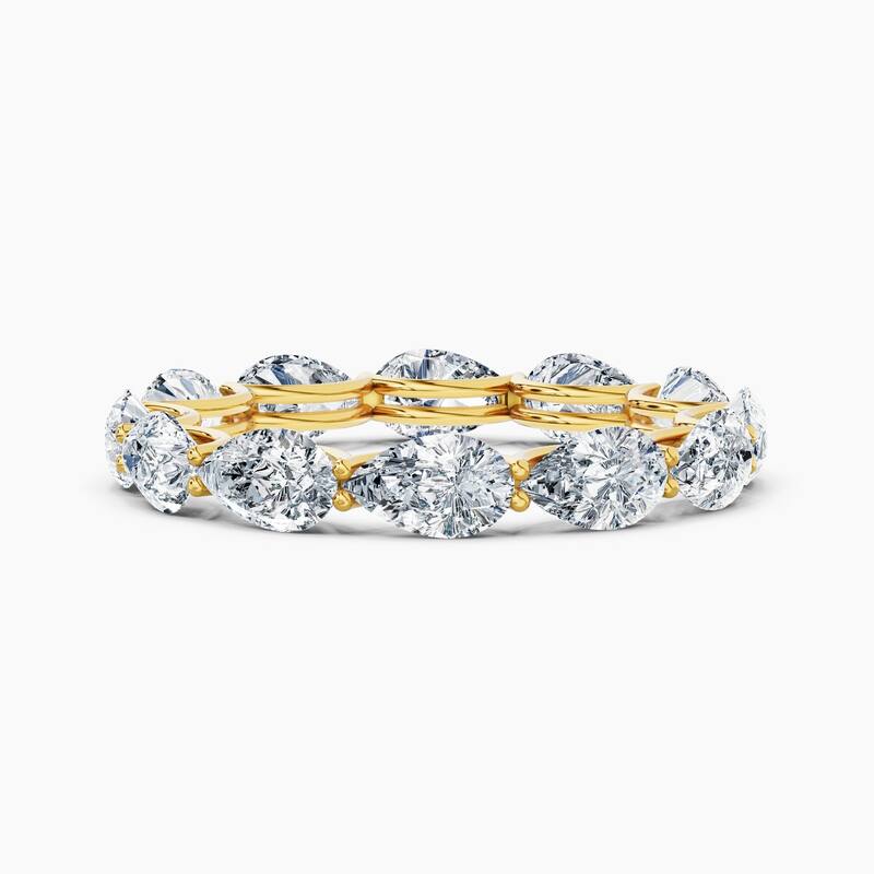 Auriya 14k Gold Pear East-West Lab Grown Diamond Eternity Band 1.70 - 6.75 ct. tw. (F-G, VS) - 3.60 ct. wt. - 9 - Yellow