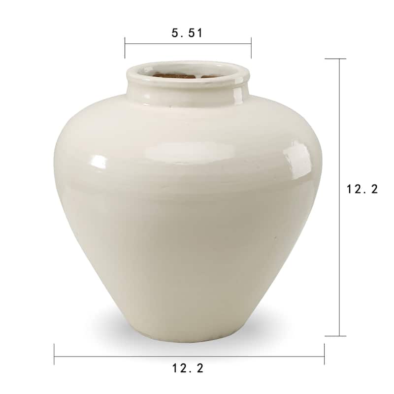 Artissance 12 in. H Tapered Off White Porcelain Vase