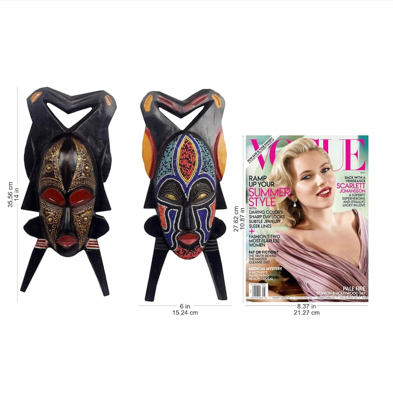 Handmade God's Gift of Twins Masks, Set of 2 (Ghana)