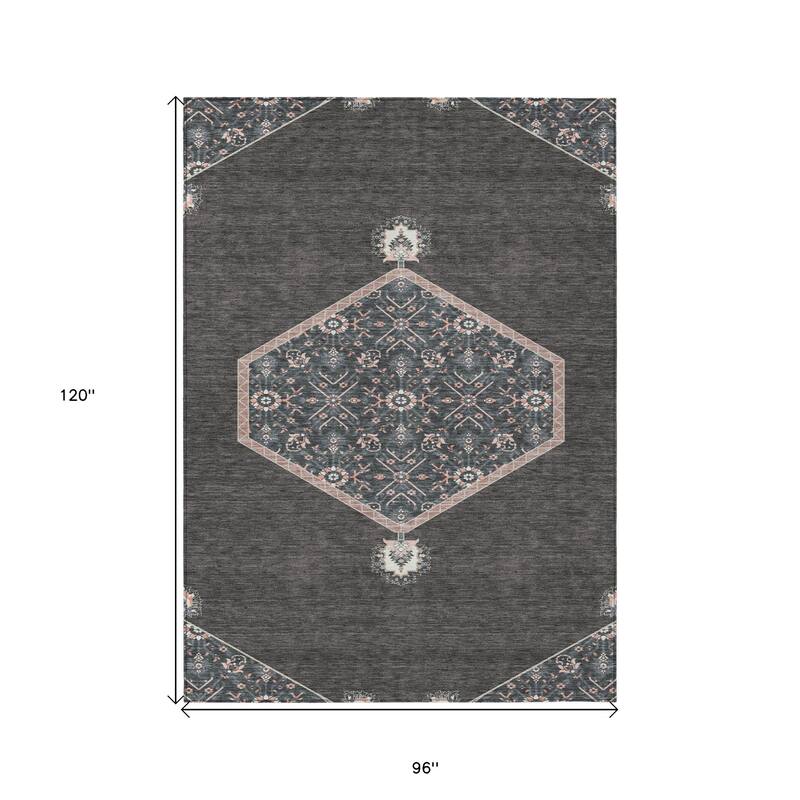 HomeRoots Oriental Traditional Rectangle Outdoor Rug