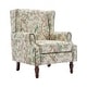 preview thumbnail 50 of 85, 2 Set Transitional Patterned Wingback Accent Chairs with NailHead