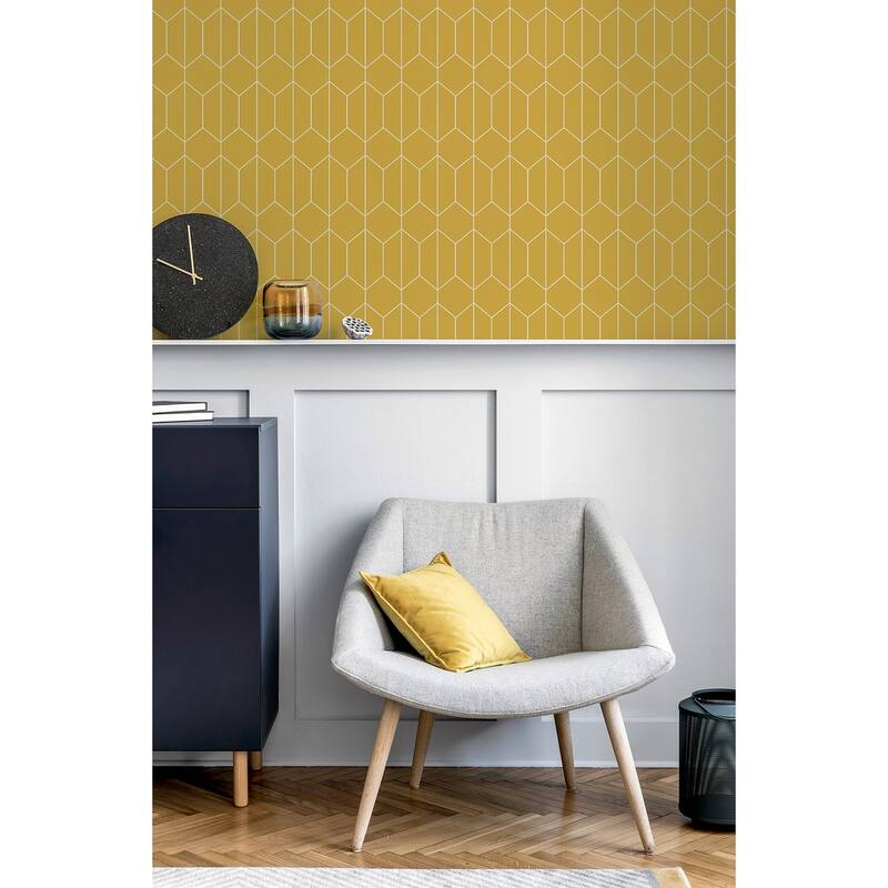 Arthouse Orson Yellow Trellis Wallpaper