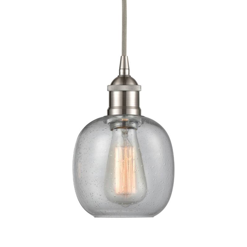 Innovations Lighting 616-1P-10-6 Belfast Pendant Belfast 6" Wide Mini - Brushed Satin Nickel / Seedy
