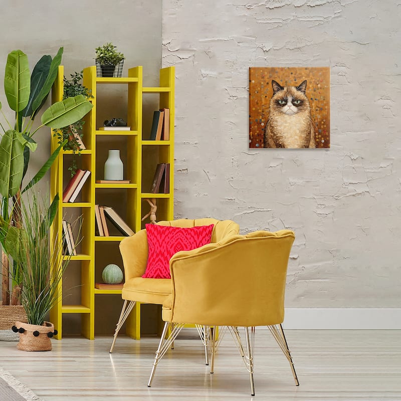 Stupell Grouchy Cat in Classic Style Canvas Wall Art Design By Arlington Prints