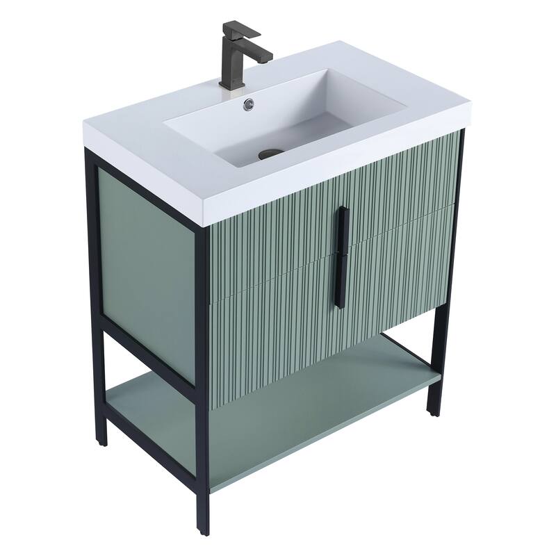 Fine Fixtures Serenity Modern Bathroom Vanity with White Gel Acrylic Top