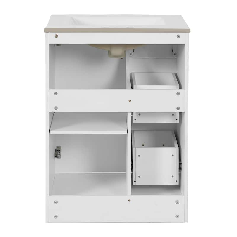 24" Bathroom Vanity with Under-mount Sink,Drawer and Soft-Closing Door