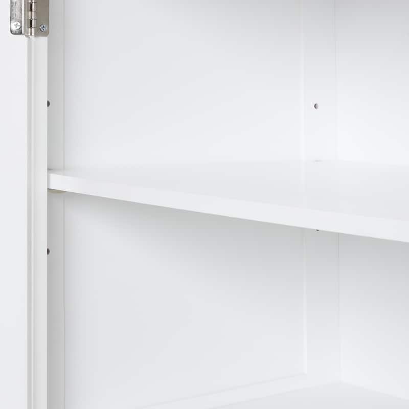 GDFStudio - Rowan Tall Freestanding Bathroom Storage Cabinet with Two-Sized Drawers and Adjustable Shelf
