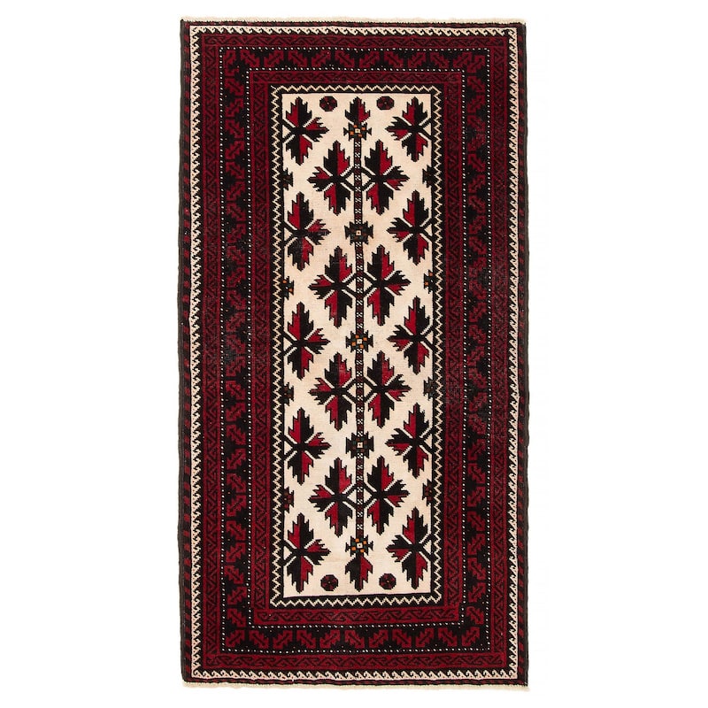 ECARPETGALLERY Hand-knotted Teimani Red Wool Rug - 3'4 x 6'3 - Red - 3'4 x 6'3