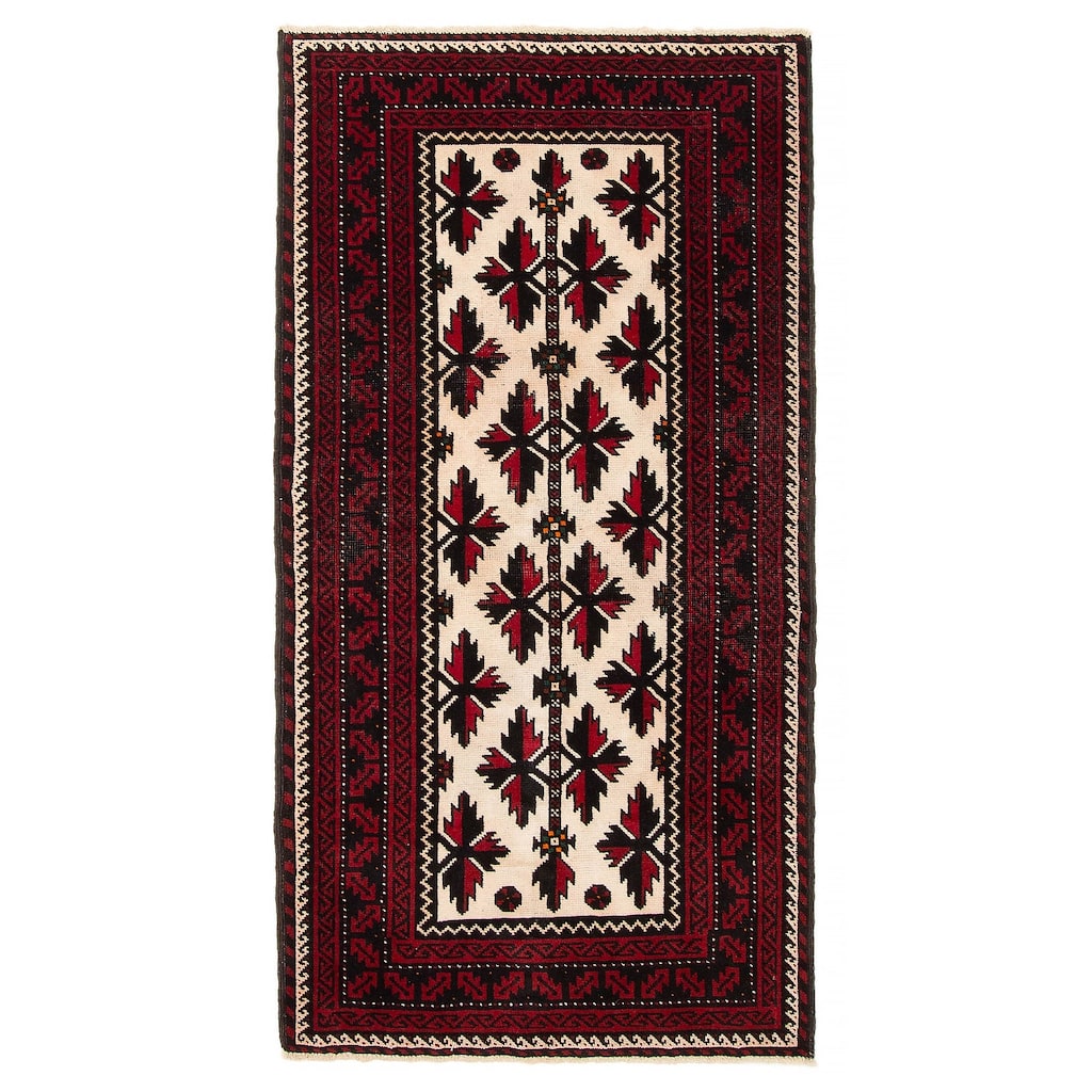 ECARPETGALLERY Hand-knotted Teimani Red Wool Rug - 3'4 x 6'3