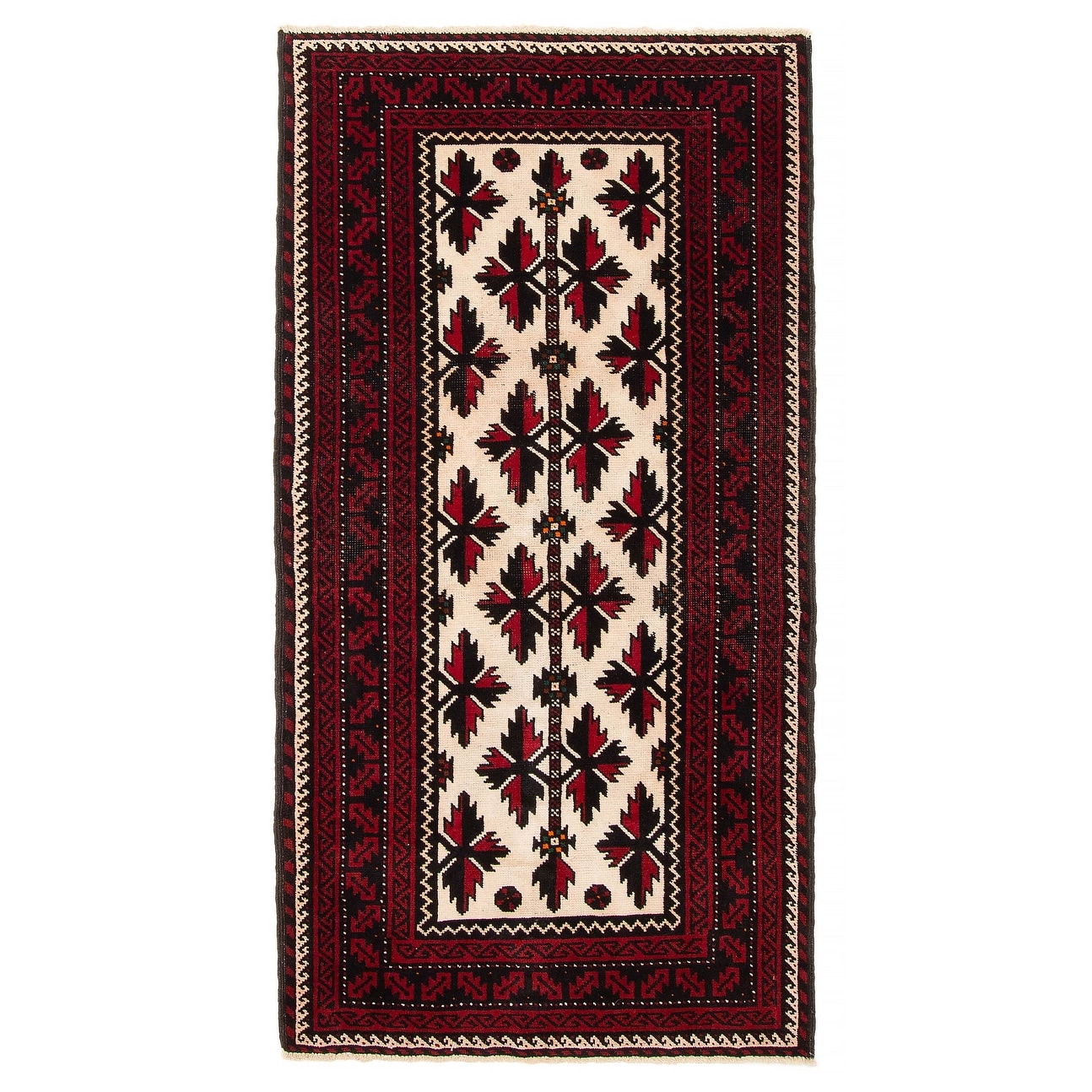 ECARPETGALLERY Hand-knotted Teimani Red Wool Rug - 3'4 x 6'3