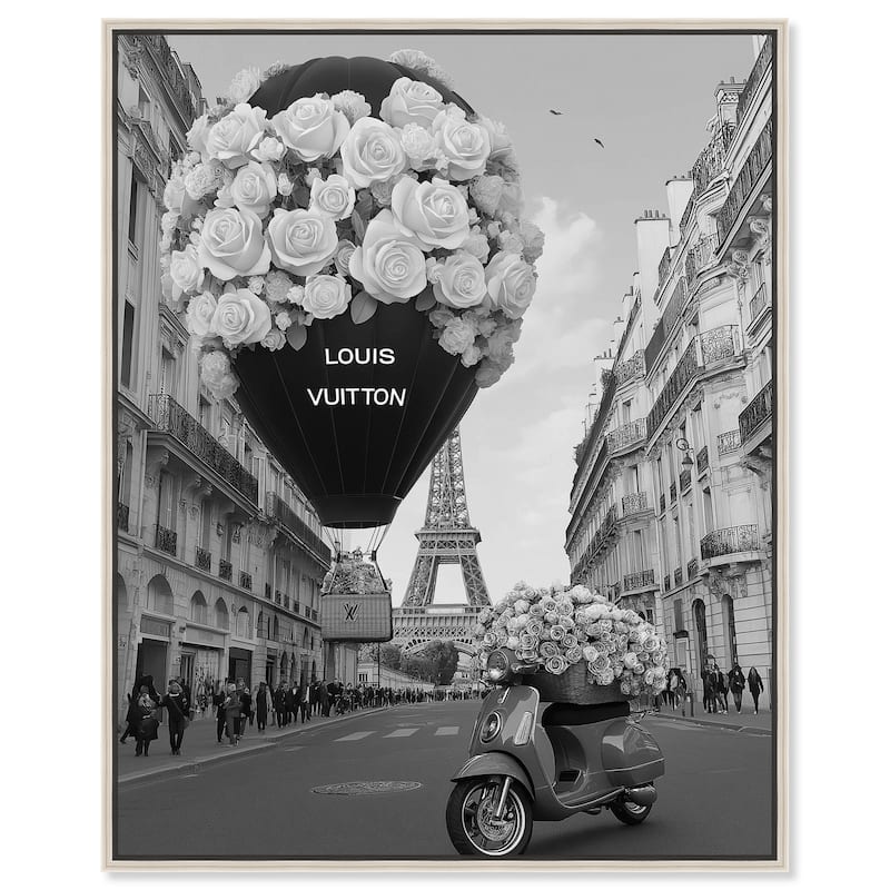 Scooter and Glam Balloon Canvas by Art Remedy - 20" x 24" - Silver