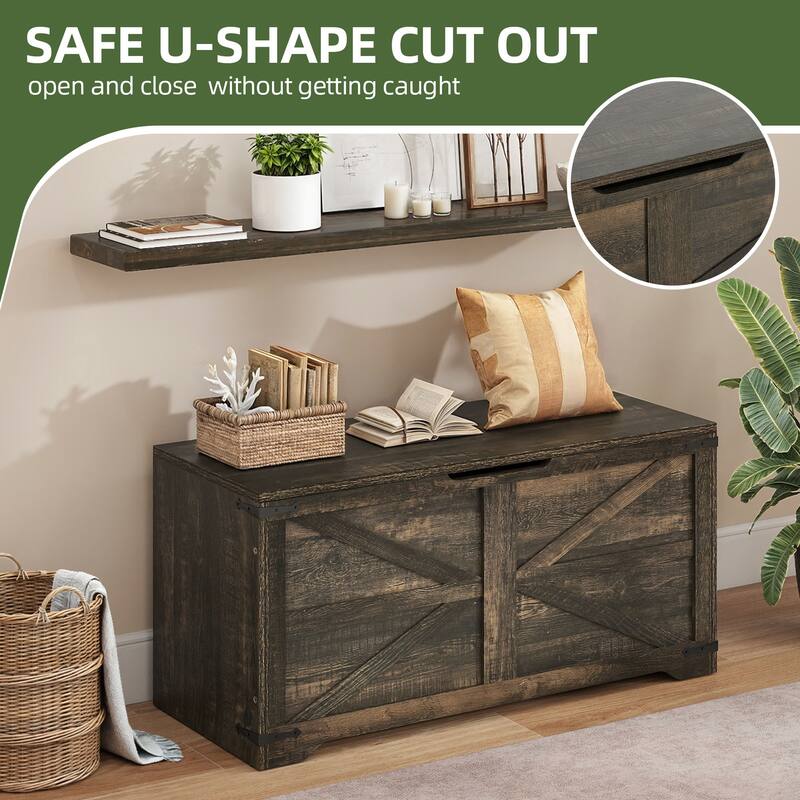39" Lift-Top Storage Chest Storage Bench Organizer for Entryway, Bedroom, Living Room