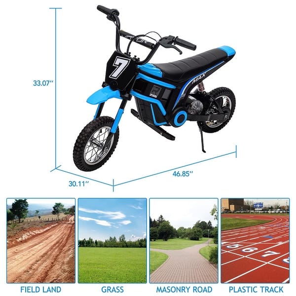dimension image slide 0 of 3, Electric Dirt Bike, 350W Electric Motorcycle-Up to 14.29MPH