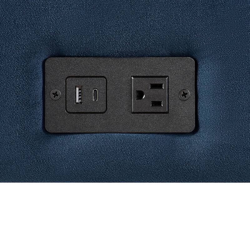 Studio Living Ashton Full Upholstered Bed in Velvet Fabric