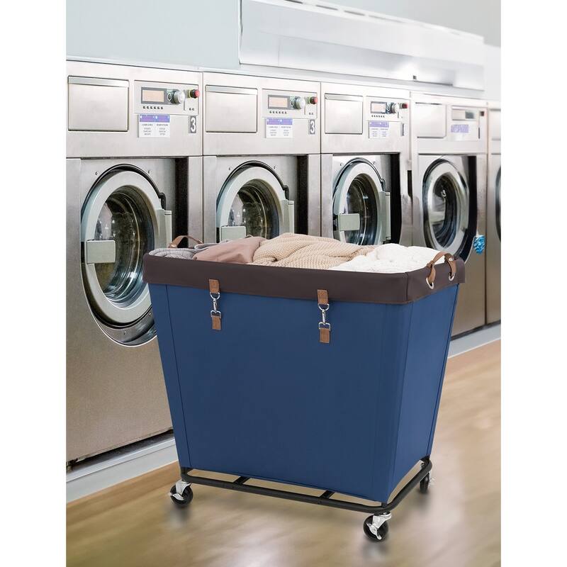 Large Laundry Hamper with Wheels, 320L Canvas Laundry Basket for Hotel, Home, Closet, Dorm