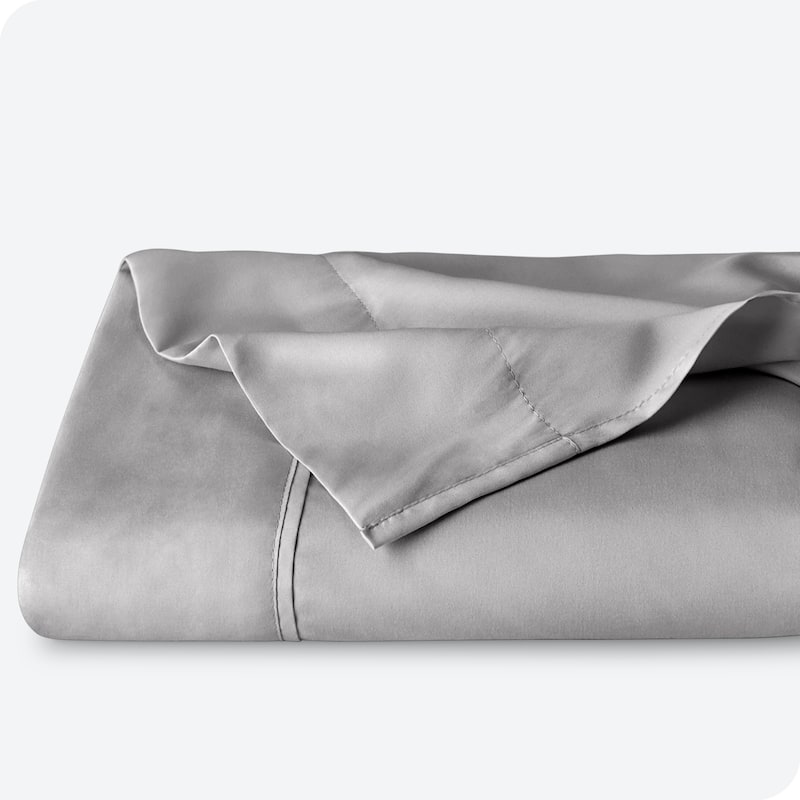 Bare Home Double Brushed Microfiber Flat Top Sheet - Twin/Twin Extra Long - Light Grey