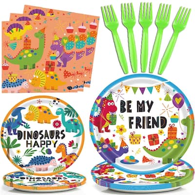 68pcs Birthday Party Supplies Disposable Paper Plate Tableware Kit