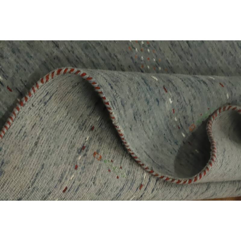 Hand Knotted Oriental 100% Wool Carpet Tribal Animal Pictorial Greys & Charcoal Gabbeh Area Rug - 8' 0'' X 8' 2''