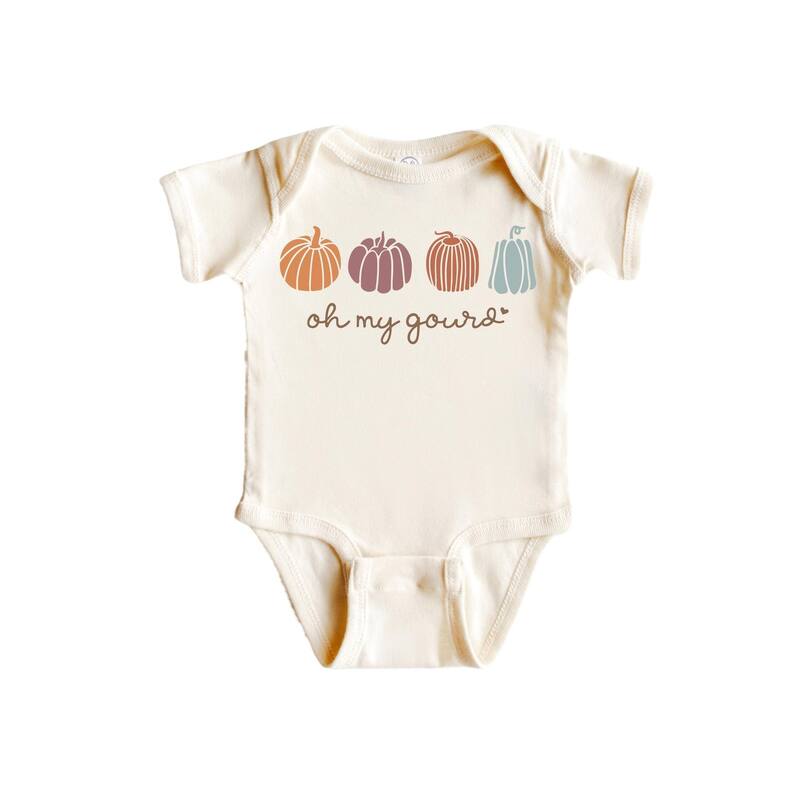Oh My Gourd Pumpkin Fall - Baby Boy Girl Clothes Infant Bodysuit Funny Cute Newborn - White - 0-3M