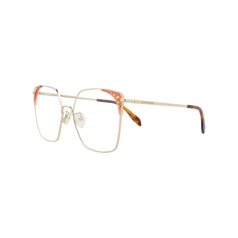 Alexander McQueen Square-Frame Metal Optical Frames
