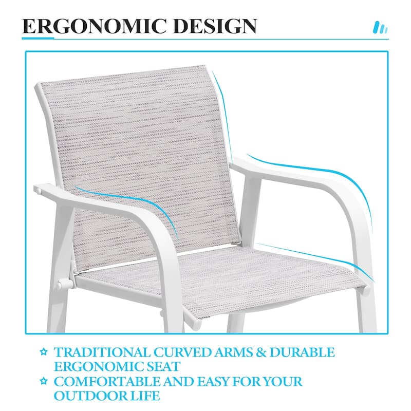 Crestlive Products Outdoor Outdoor Cast Aluminum Swivel Bar Stools with Sunbrella Cushion