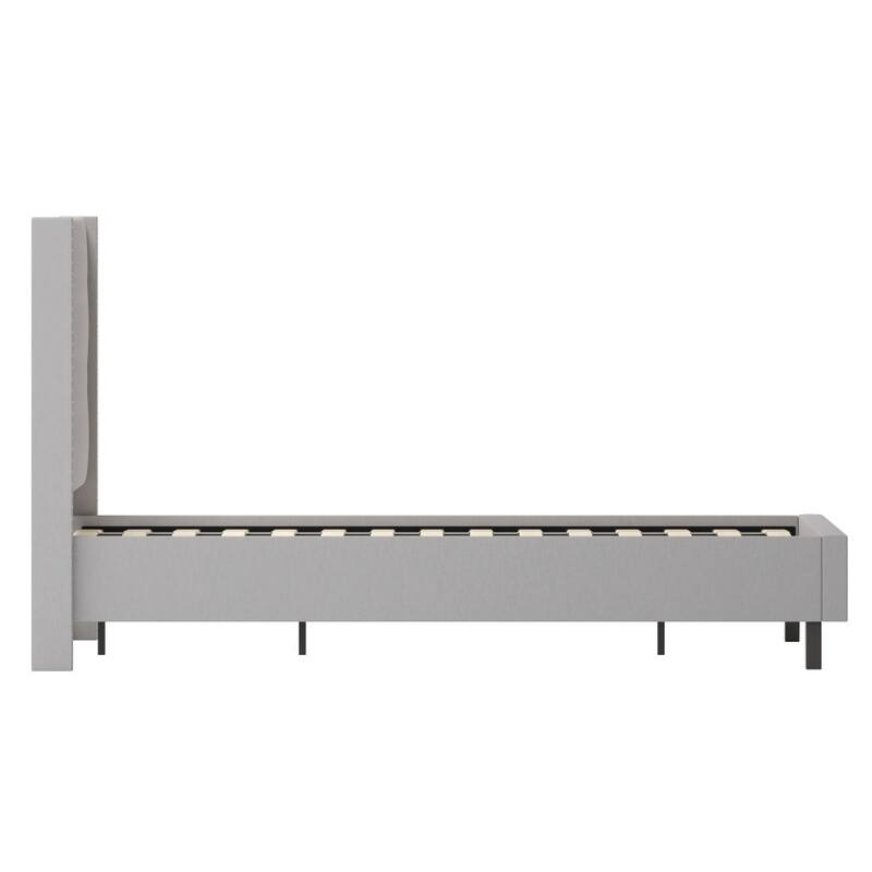 Tufted Upholstered Nailhead Trim Platform Bed