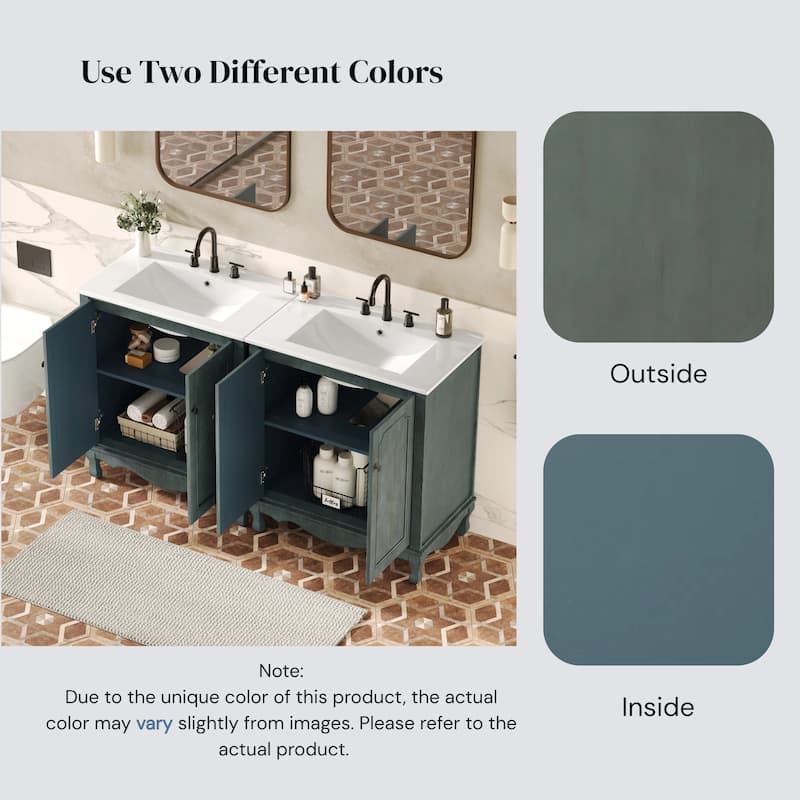 Christopher Knight Home - 30" Vintage Bathroom Vanity with Ceramic Sink & Adjustable Storage Shelves