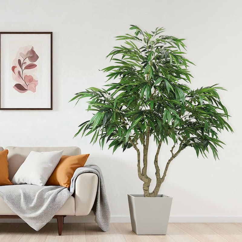 7FT Artificial willow Tree, Indoor Faux slik Greenery Plant for Home, Apartment, or Office Decoration, 1pc/set