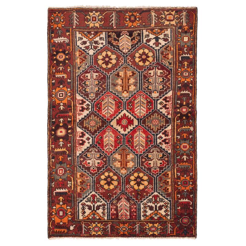 ECARPETGALLERY Hand-knotted Kayseri Vintage Dark Red Wool Rug - 4'3 x 6'7