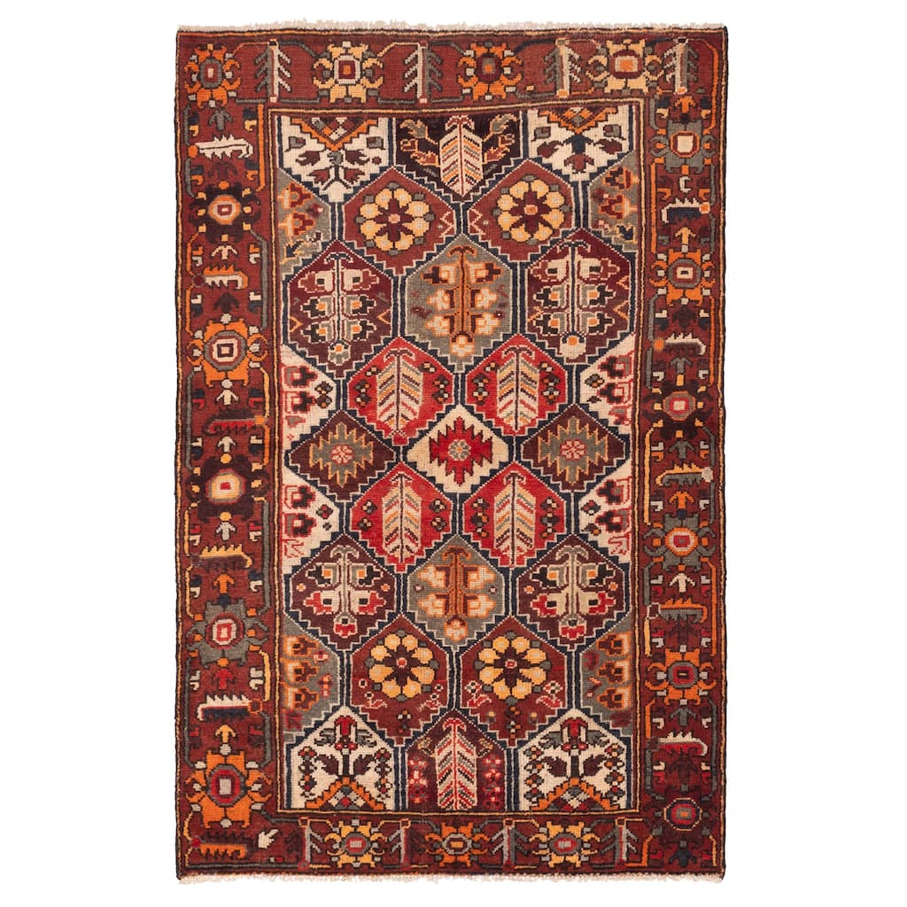 ECARPETGALLERY Hand-knotted Kayseri Vintage Dark Red Wool Rug - 4'3 x 6'7