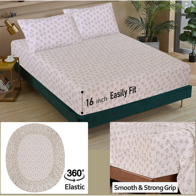 100 Cotton Sheets for Full Size Bed Crispy Cooling Percale Sheets