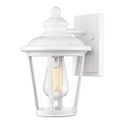 Modern Outdoor Porch Light, Industrial Exterior Wall Mount Light Fixture with Clear Glass Shade