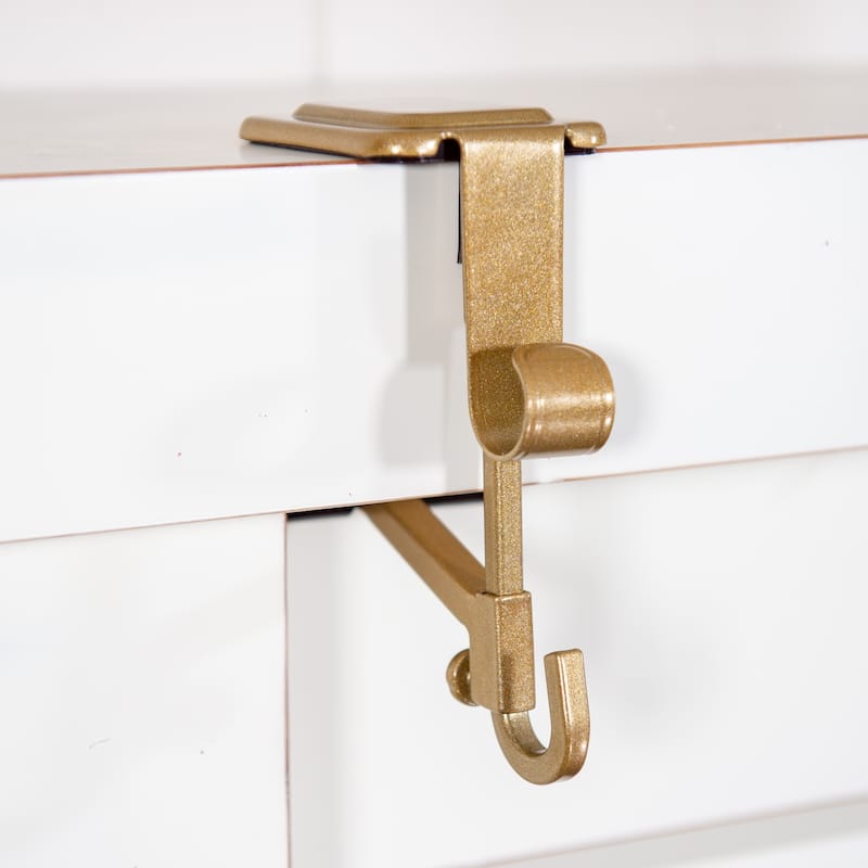 Garland and christmas stocking holder for mantle (3-Pack) (Gold)