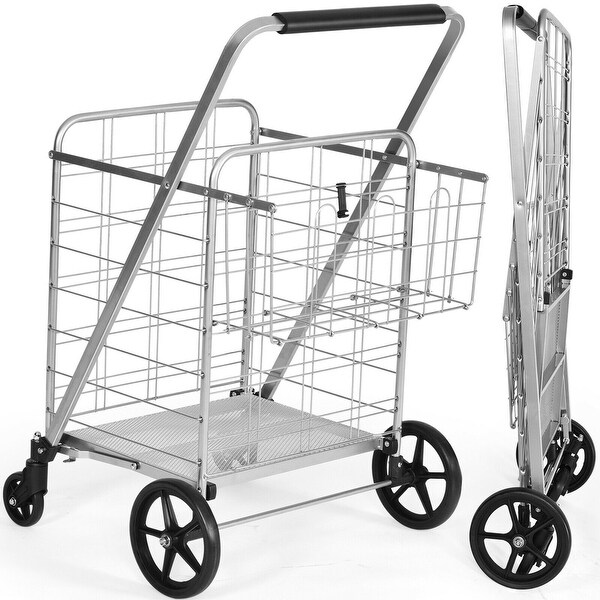 Heavy Duty Folding Utility Shopping Double Cart - 25