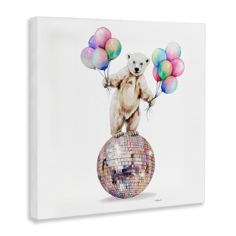 Stupell Polar Bear & Balloons Canvas Wall Art Design By Amanda Greenwood