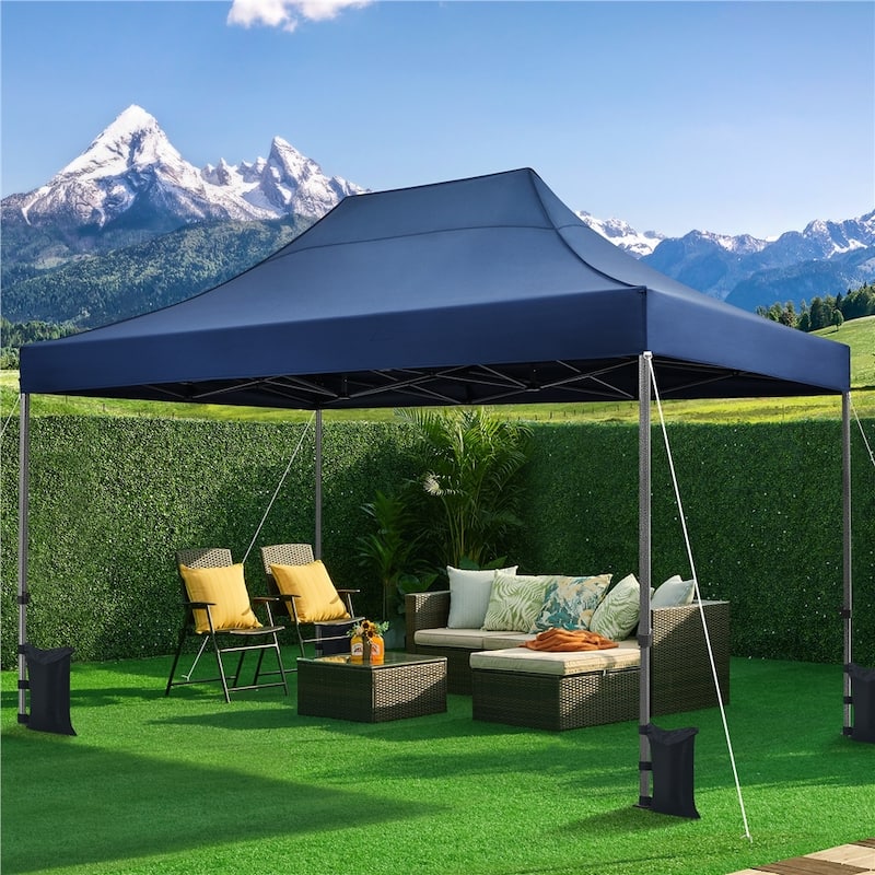 Yaheetech 10x15ft Pop Up Canopy Tent with Metal Frame for Outdoor
