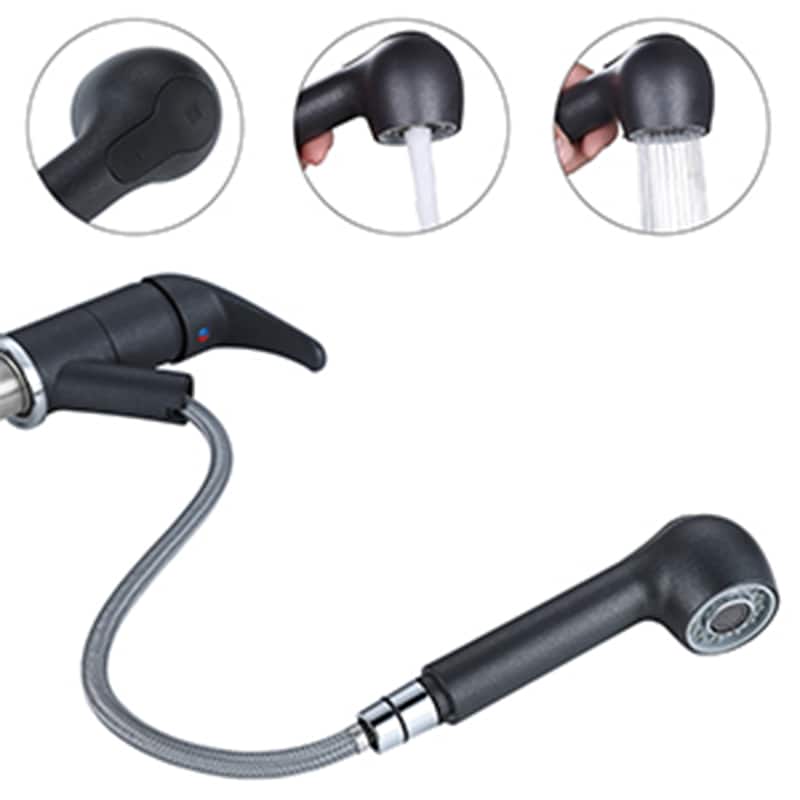 WOWOW Modern Single Handle Pull Down Kitchen Faucet