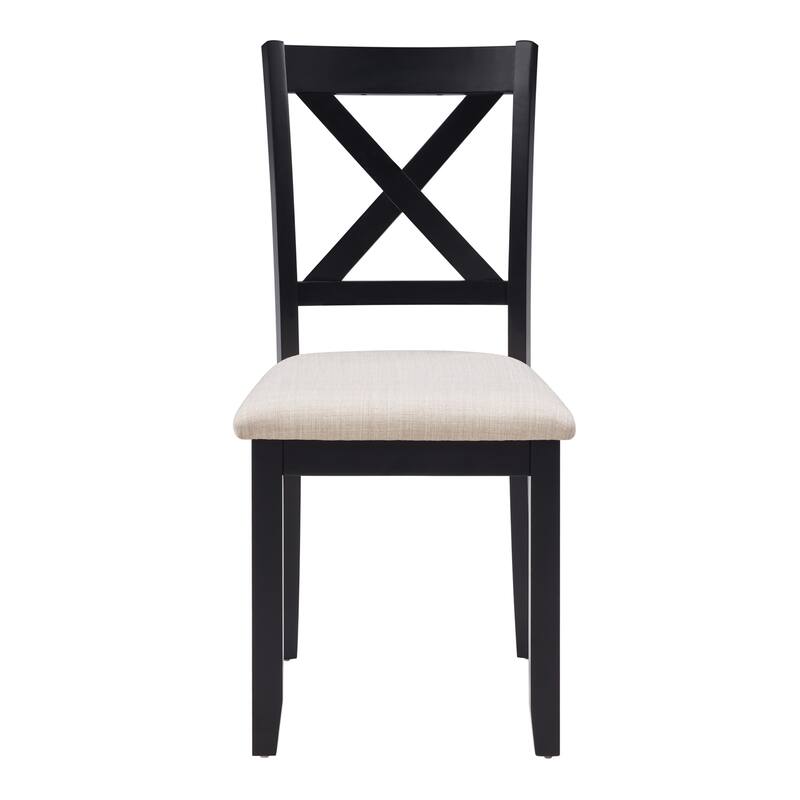 Fabric Side Chair Rustic Dining Chair Kitchen Chair Coffee Chair Office Chair Beige Black Upholstered Chair with Wood Legs