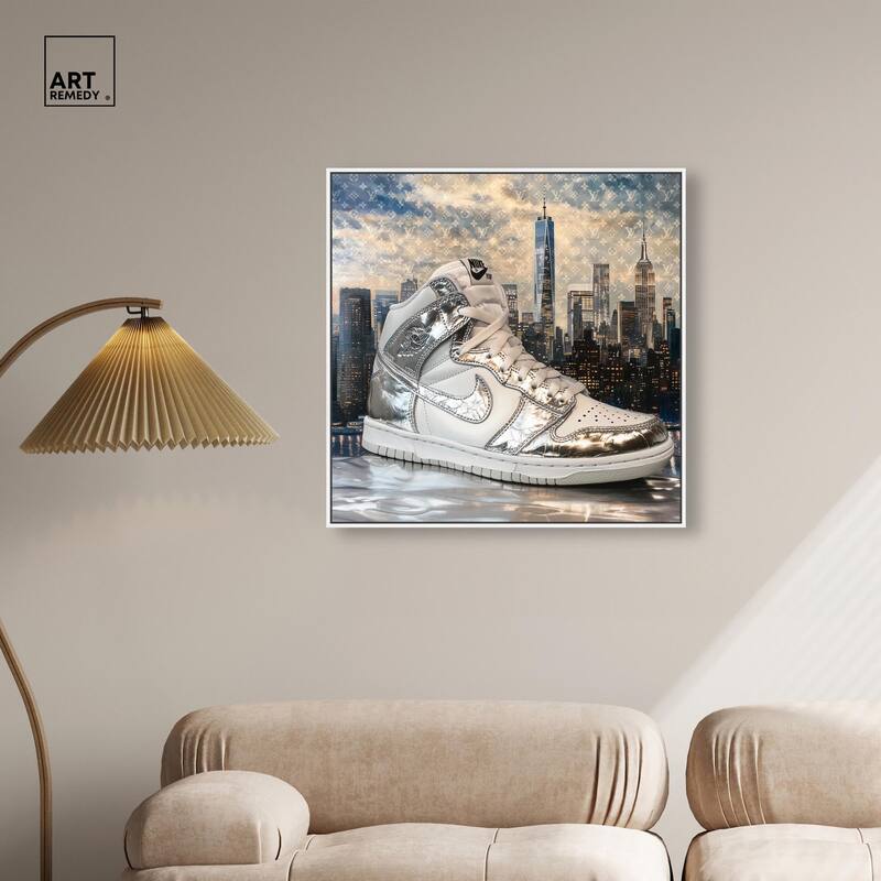 NYC Metallic Sneaker Canvas by Art Remedy