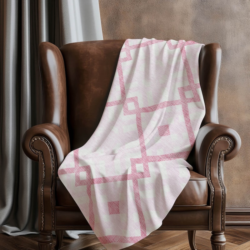 Premium Machine Washable Contemporary Geo Sherpa Throw Blanket
