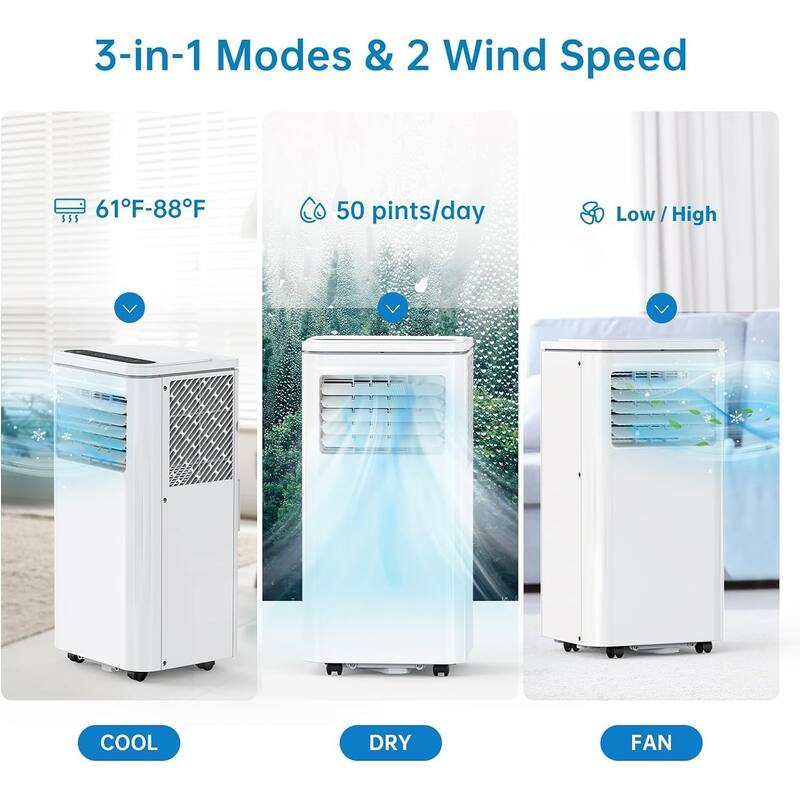 8,000Btu Portable Air Conditioners, Cooling Up to 350 sq.ft