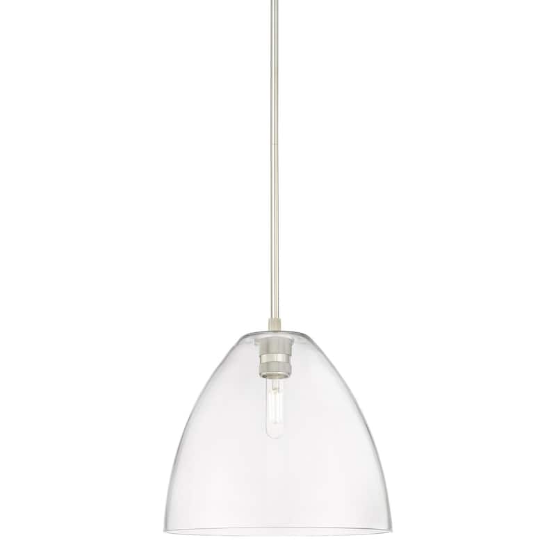 Innovations Lighting 434-1S-11-12 Crown Point Pendant Dome Crown Point - Polished Nickel / Clear