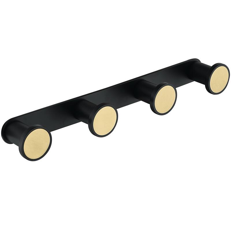 5 post Wall-Mounted Hook Rack in Stainless Steel - 4-post - Black
