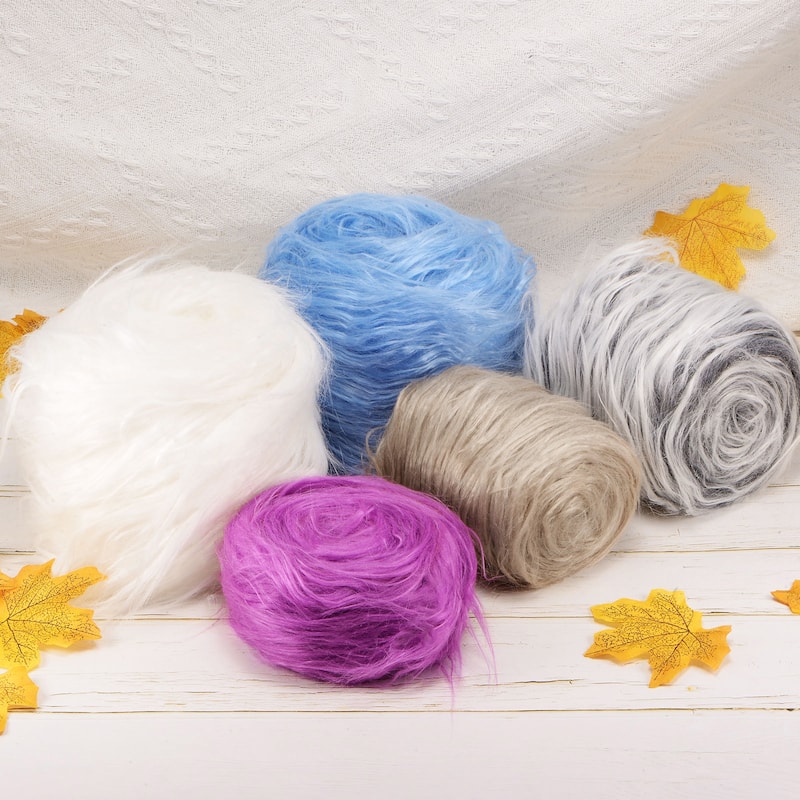 Faux Fur Fabric Precut Strips, for DIY Crafts Christmas